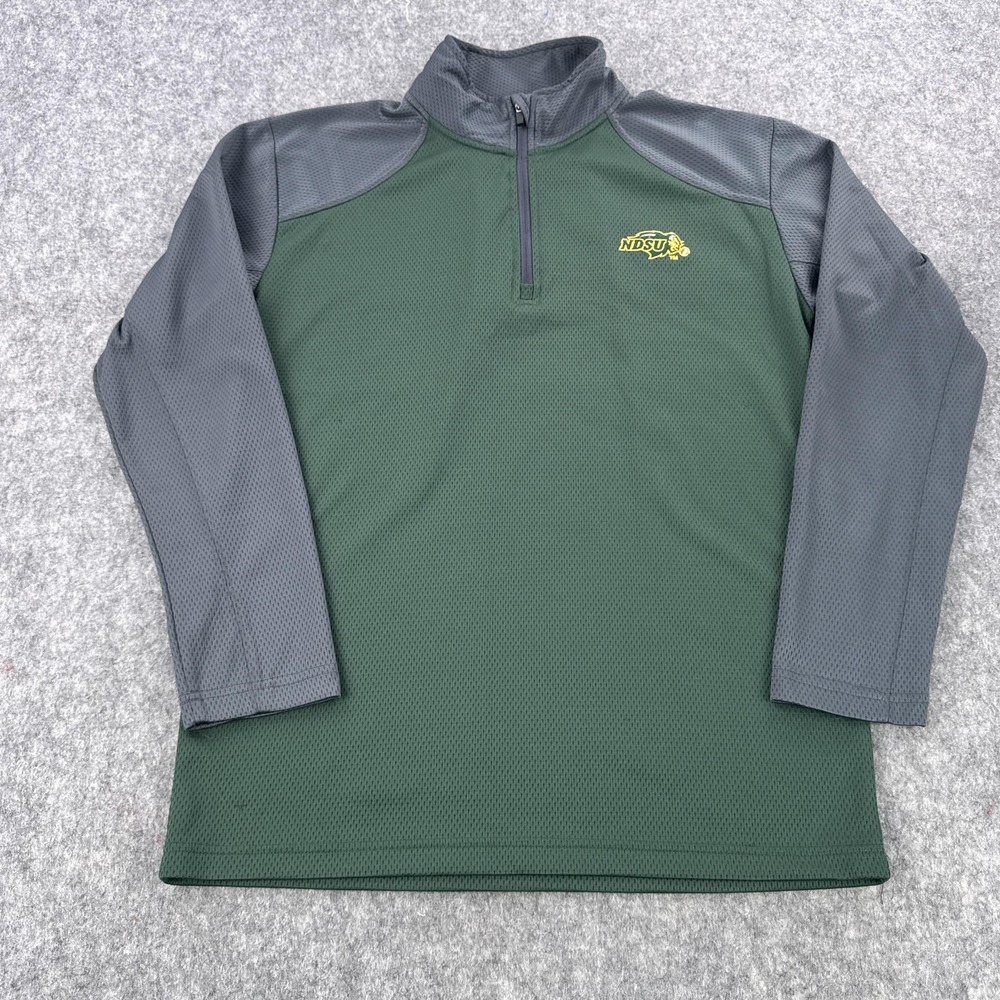 North Dakota State Bison Shirt Men Medium Green Gray NCAA Football Pullover NDSU